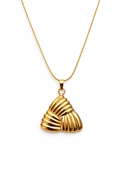 Elegant Gold-Tone Triangular Pendant Necklace