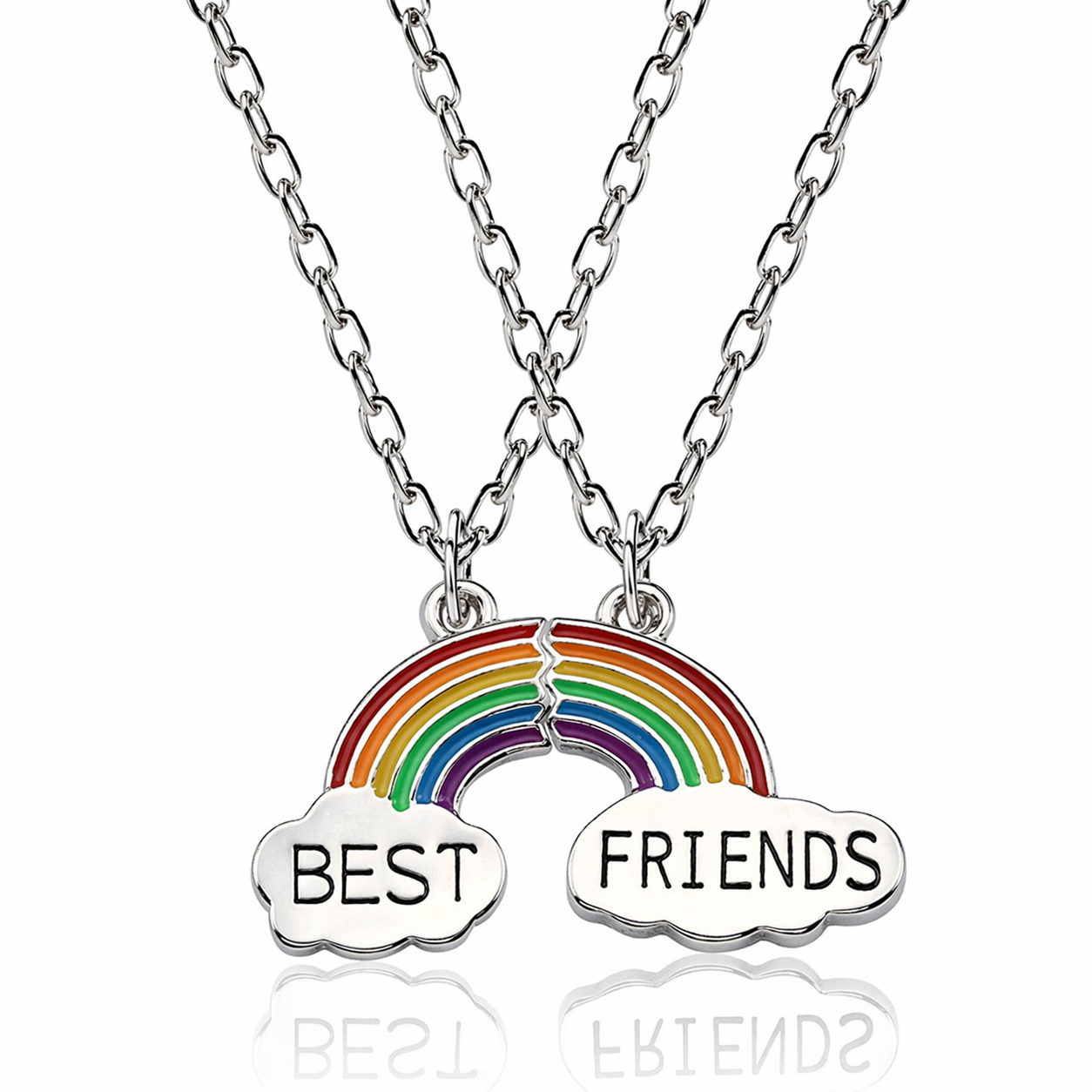 Best Friends Rainbow Split Necklace Set