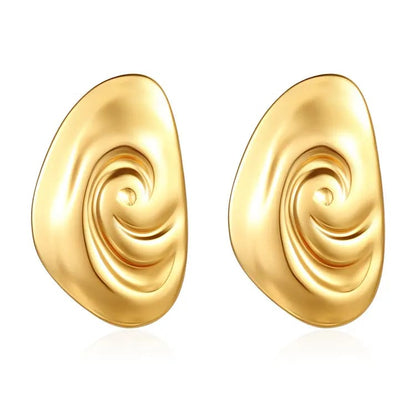 Golden Spiral Statement Earrings
